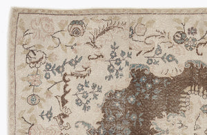 Beige Over Dyed Vintage Rug 5'9'' x 10'1'' ft 175 x 308 cm