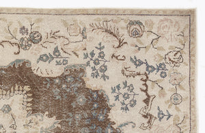 Beige Over Dyed Vintage Rug 5'9'' x 10'1'' ft 175 x 308 cm