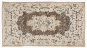 Beige Over Dyed Vintage Rug 5'9'' x 10'1'' ft 175 x 308 cm