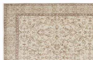 Beige Over Dyed Vintage Rug 5'5'' x 9'4'' ft 165 x 284 cm