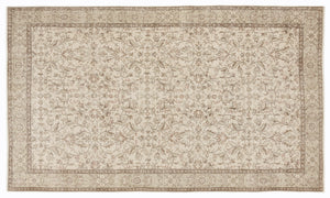 Beige Over Dyed Vintage Rug 5'5'' x 9'4'' ft 165 x 284 cm