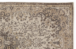 Beige Over Dyed Vintage Rug 5'1'' x 8'11'' ft 156 x 273 cm