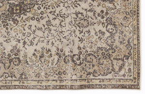 Beige Over Dyed Vintage Rug 5'1'' x 8'11'' ft 156 x 273 cm