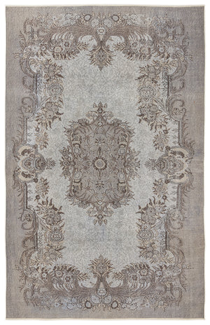 Blue Over Dyed Vintage Rug 5'11'' x 9'5'' ft 180 x 286 cm