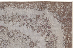 Blue Over Dyed Vintage Rug 5'5'' x 9'4'' ft 164 x 284 cm