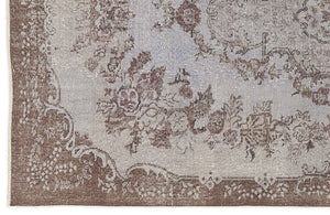 Blue Over Dyed Vintage Rug 5'5'' x 9'4'' ft 164 x 284 cm