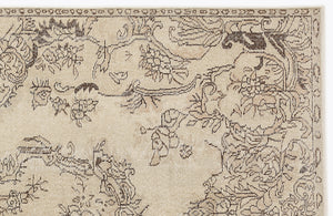 Beige Over Dyed Vintage Rug 5'7'' x 8'11'' ft 170 x 273 cm