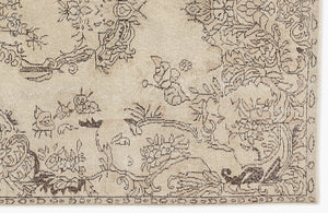 Beige Over Dyed Vintage Rug 5'7'' x 8'11'' ft 170 x 273 cm