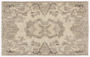 Beige Over Dyed Vintage Rug 5'7'' x 8'11'' ft 170 x 273 cm