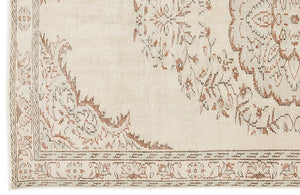 Beige Over Dyed Vintage Rug 5'4'' x 9'1'' ft 162 x 277 cm