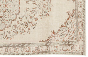 Beige Over Dyed Vintage Rug 5'4'' x 9'1'' ft 162 x 277 cm