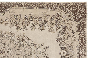 Beige Over Dyed Vintage Rug 5'3'' x 9'3'' ft 160 x 281 cm