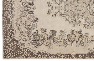 Beige Over Dyed Vintage Rug 5'3'' x 9'3'' ft 160 x 281 cm