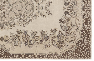 Beige Over Dyed Vintage Rug 5'3'' x 9'3'' ft 160 x 281 cm