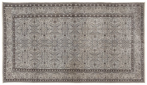 Blue Over Dyed Vintage Rug 4'11'' x 8'10'' ft 150 x 268 cm