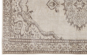 Beige Over Dyed Vintage Rug 5'5'' x 8'2'' ft 166 x 250 cm
