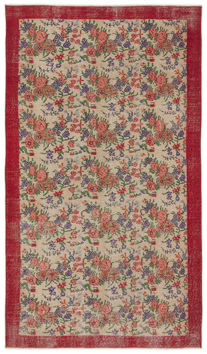 Retro Over Dyed Vintage Rug 5'3'' x 9'6'' ft 160 x 290 cm