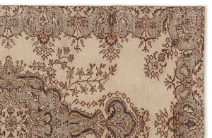 Beige Over Dyed Vintage Rug 5'3'' x 8'6'' ft 160 x 260 cm