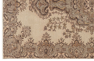 Beige Over Dyed Vintage Rug 5'3'' x 8'6'' ft 160 x 260 cm