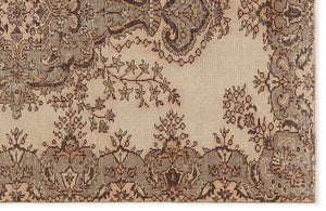 Beige Over Dyed Vintage Rug 5'3'' x 8'6'' ft 160 x 260 cm