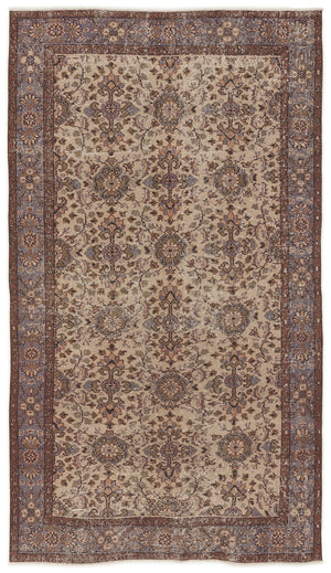 Naturel Over Dyed Vintage Rug 5'1'' x 9'0'' ft 156 x 275 cm