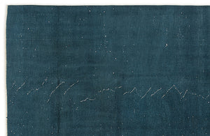 Turquoise Over Dyed Vintage Rug 5'7'' x 9'3'' ft 170 x 283 cm
