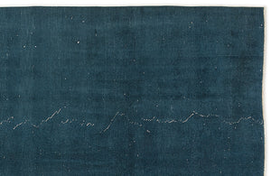 Turquoise Over Dyed Vintage Rug 5'7'' x 9'3'' ft 170 x 283 cm
