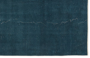 Turquoise Over Dyed Vintage Rug 5'7'' x 9'3'' ft 170 x 283 cm