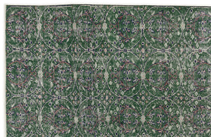 Green Over Dyed Vintage Rug 5'8'' x 8'11'' ft 172 x 272 cm