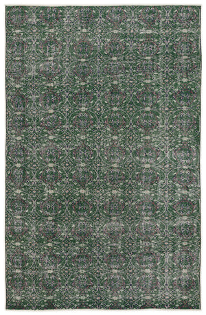 Green Over Dyed Vintage Rug 5'8'' x 8'11'' ft 172 x 272 cm