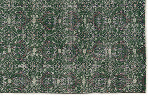 Green Over Dyed Vintage Rug 5'8'' x 8'11'' ft 172 x 272 cm