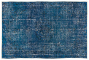 Turquoise Over Dyed Vintage Rug 5'12'' x 9'0'' ft 182 x 275 cm