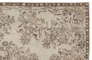 Beige Over Dyed Vintage Rug 5'7'' x 9'10'' ft 170 x 300 cm