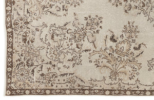 Beige Over Dyed Vintage Rug 5'7'' x 9'10'' ft 170 x 300 cm