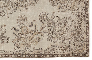 Beige Over Dyed Vintage Rug 5'7'' x 9'10'' ft 170 x 300 cm