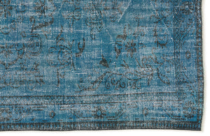 Turquoise Over Dyed Vintage Rug 5'3'' x 8'7'' ft 160 x 262 cm