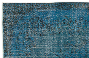 Turquoise Over Dyed Vintage Rug 5'10'' x 9'1'' ft 178 x 276 cm