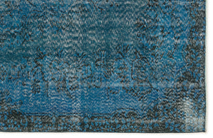 Turquoise Over Dyed Vintage Rug 5'10'' x 9'1'' ft 178 x 276 cm