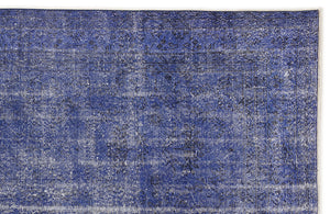 Blue Over Dyed Vintage Rug 6'1'' x 10'0'' ft 186 x 306 cm