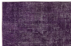 Purple Over Dyed Vintage Rug 5'5'' x 9'3'' ft 166 x 283 cm