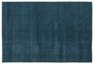 Turquoise Over Dyed Vintage Rug 5'6'' x 8'4'' ft 168 x 254 cm