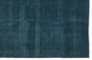 Turquoise Over Dyed Vintage Rug 5'6'' x 8'4'' ft 168 x 254 cm