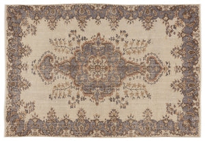 Naturel Over Dyed Vintage Rug 5'10'' x 8'8'' ft 177 x 263 cm