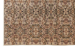 Beige Over Dyed Vintage Rug 6'0'' x 8'8'' ft 184 x 263 cm