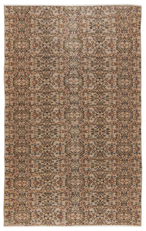 Beige Over Dyed Vintage Rug 6'0'' x 8'8'' ft 184 x 263 cm