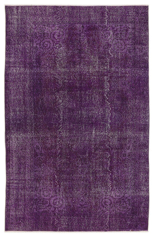 Purple Over Dyed Vintage Rug 5'9'' x 9'1'' ft 174 x 277 cm