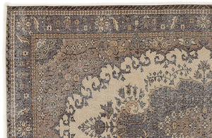 Beige Over Dyed Vintage Rug 5'5'' x 8'10'' ft 166 x 270 cm