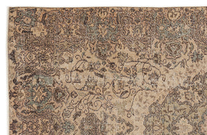 Brown Over Dyed Vintage Rug 5'5'' x 9'2'' ft 166 x 280 cm