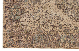 Brown Over Dyed Vintage Rug 5'5'' x 9'2'' ft 166 x 280 cm