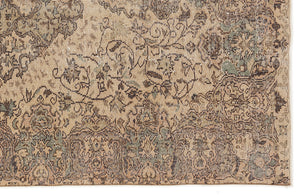 Brown Over Dyed Vintage Rug 5'5'' x 9'2'' ft 166 x 280 cm